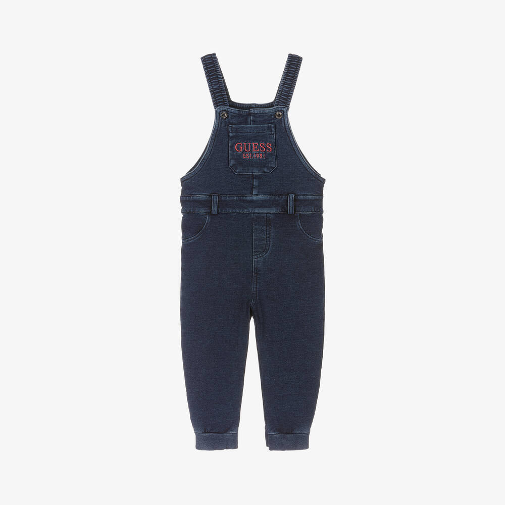 Guess-Baby Boys Blue Cotton Dungarees | Childrensalon Outlet