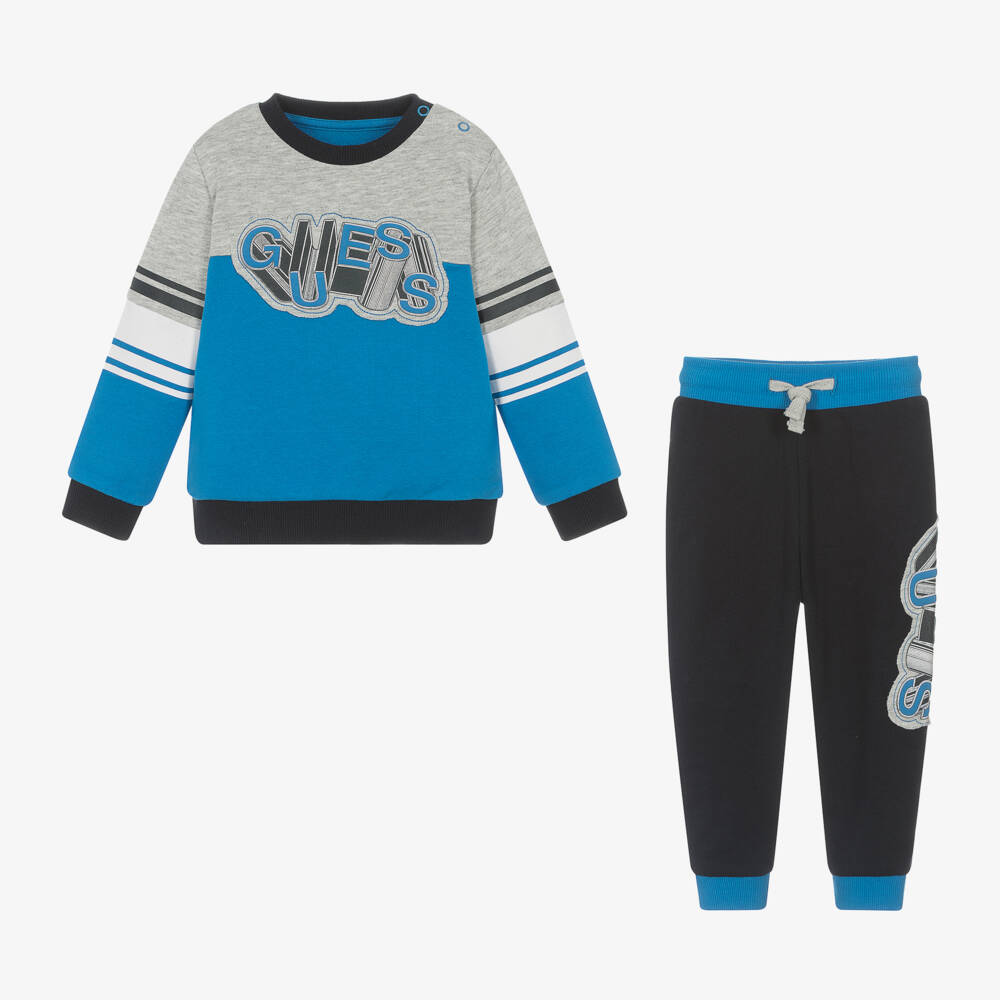 Guess-Baby Boys Blue Cotton Tracksuit | Childrensalon Outlet