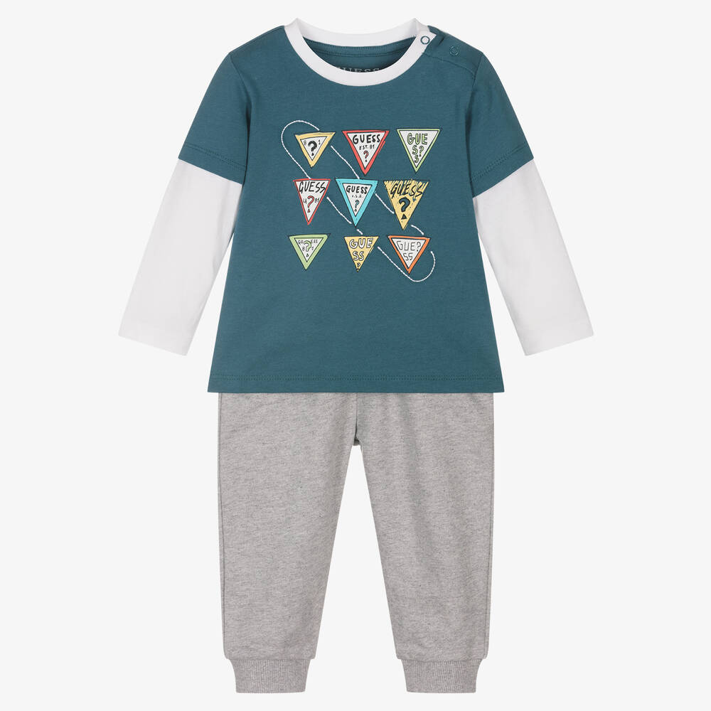 Guess - Baby Boys Blue Joggers Set | Childrensalon