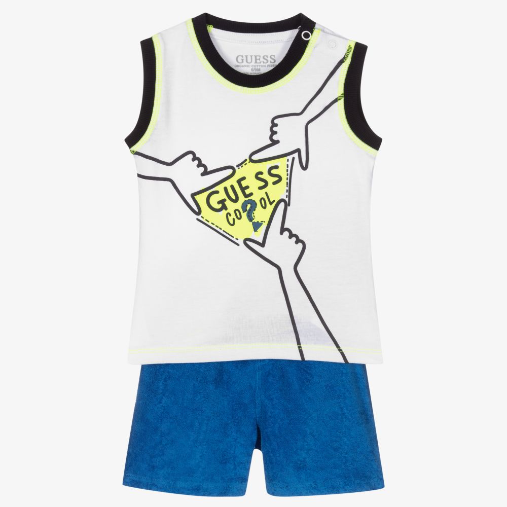 Guess - Baby Boys Blue Shorts Set | Childrensalon