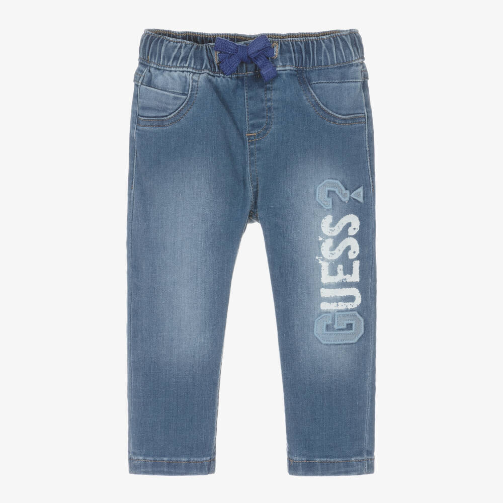 Guess-Baby Boys Denim Jeans with Teddy & Paint-Effect Logos | Childrensalon Outlet