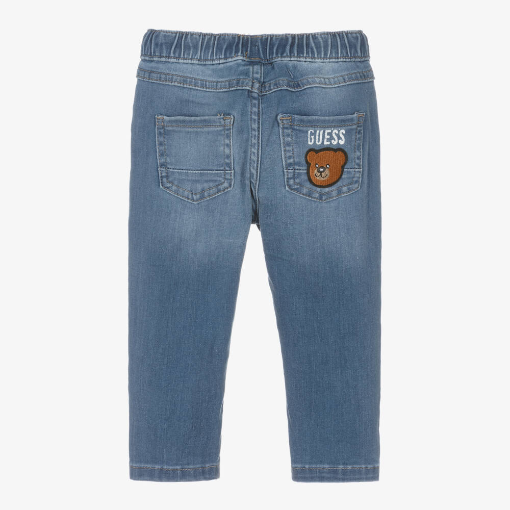 Guess-Baby Boys Denim Jeans with Teddy & Paint-Effect Logos | Childrensalon Outlet