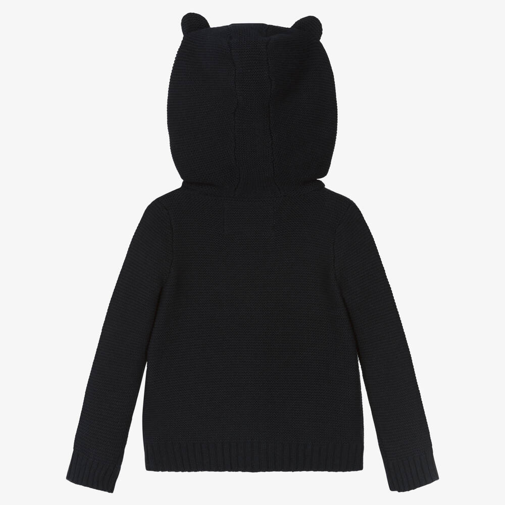 Guess-Baby Boys Navy Blue Hooded Cardigan | Childrensalon Outlet