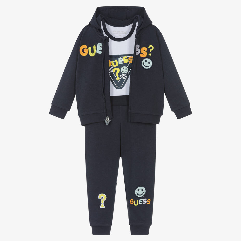 Guess - Navyblaues Baby-Trainingsanzug-Set | Childrensalon