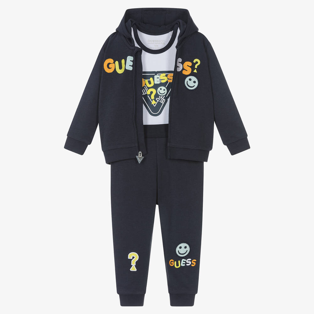 Guess - Baby Boys Navy Blue Tracksuit Set | Childrensalon