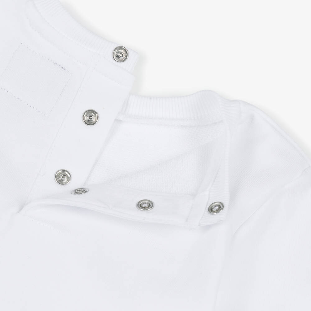 Guess-Baby Boys White Teddy Sweatshirt & Blue Jeans Set | Childrensalon Outlet