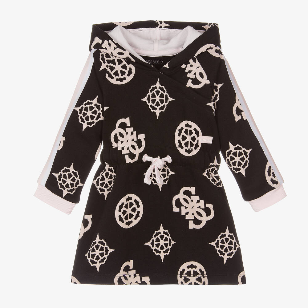 Guess - Baby Girls Black Hooded Dress | Childrensalon