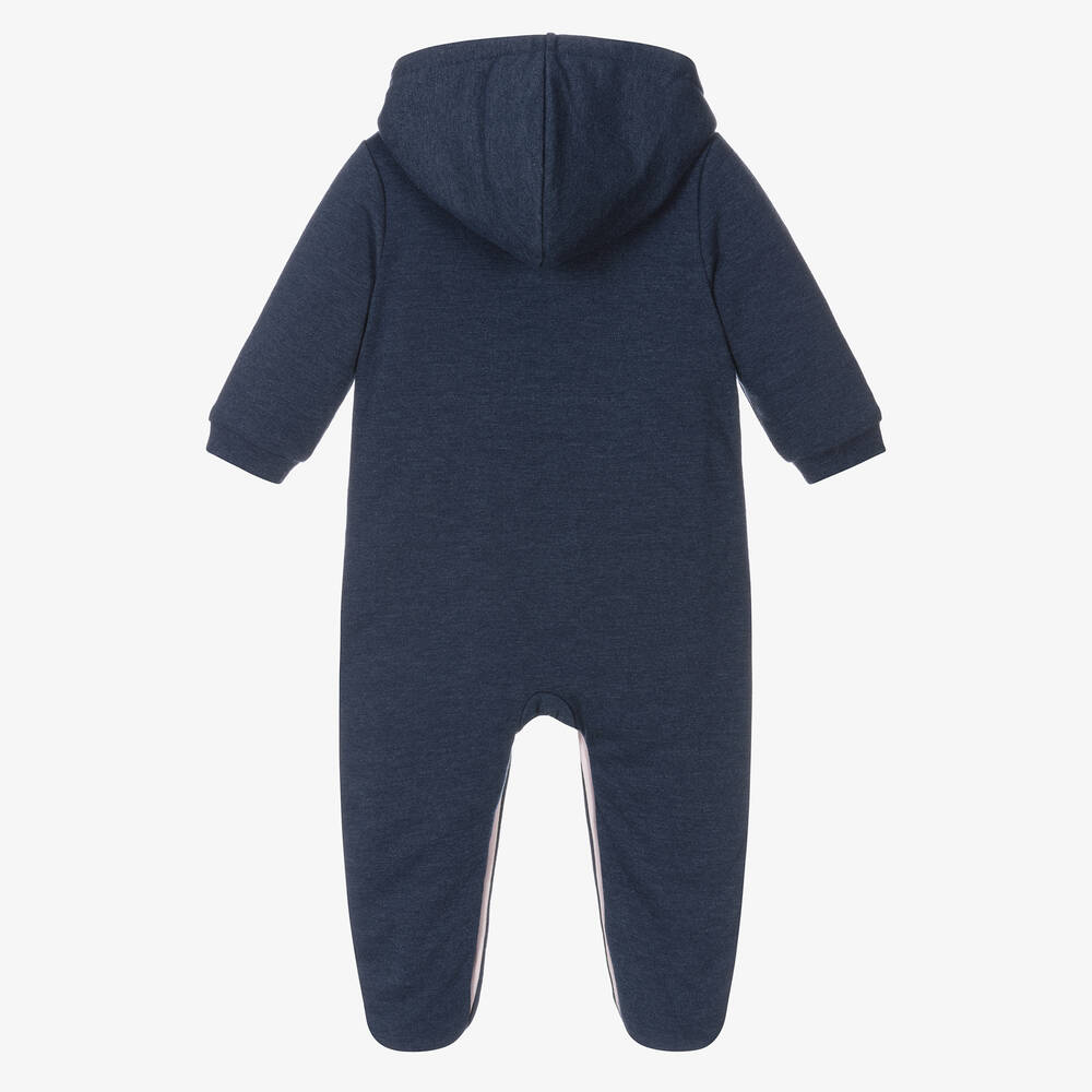 Guess-Baby Girls Blue Cotton Pramsuit | Childrensalon Outlet