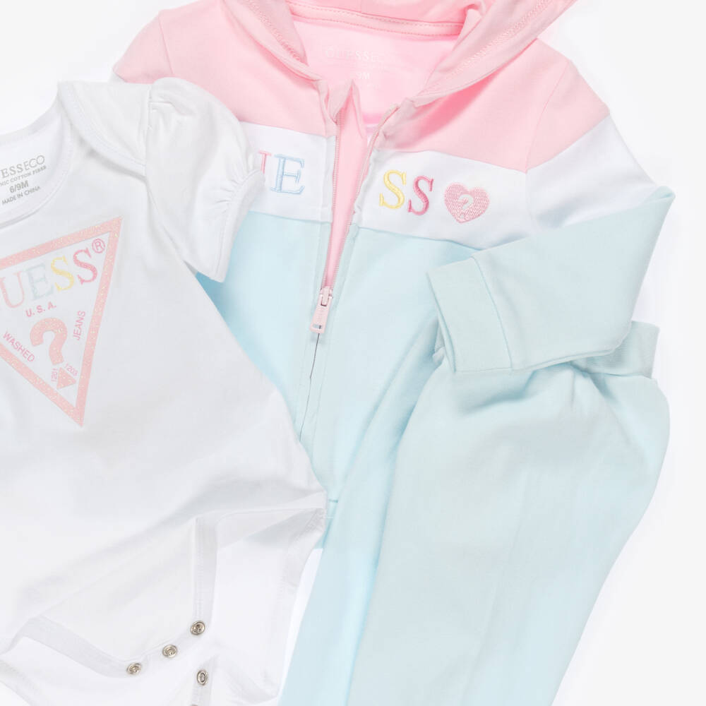 Guess-Мягкий синий и розовый спортивный костюм для девочек | Childrensalon Outlet