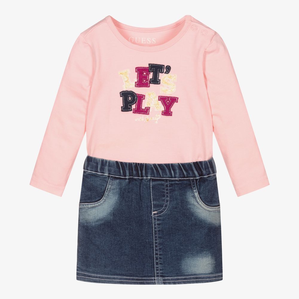Guess-Комплект с джинсовой юбкой для девочек | Childrensalon Outlet