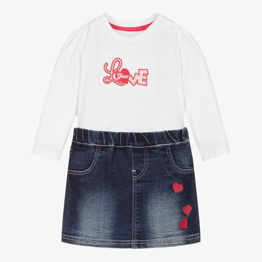Guess - Baby Girls Denim Skirt Set | Childrensalon