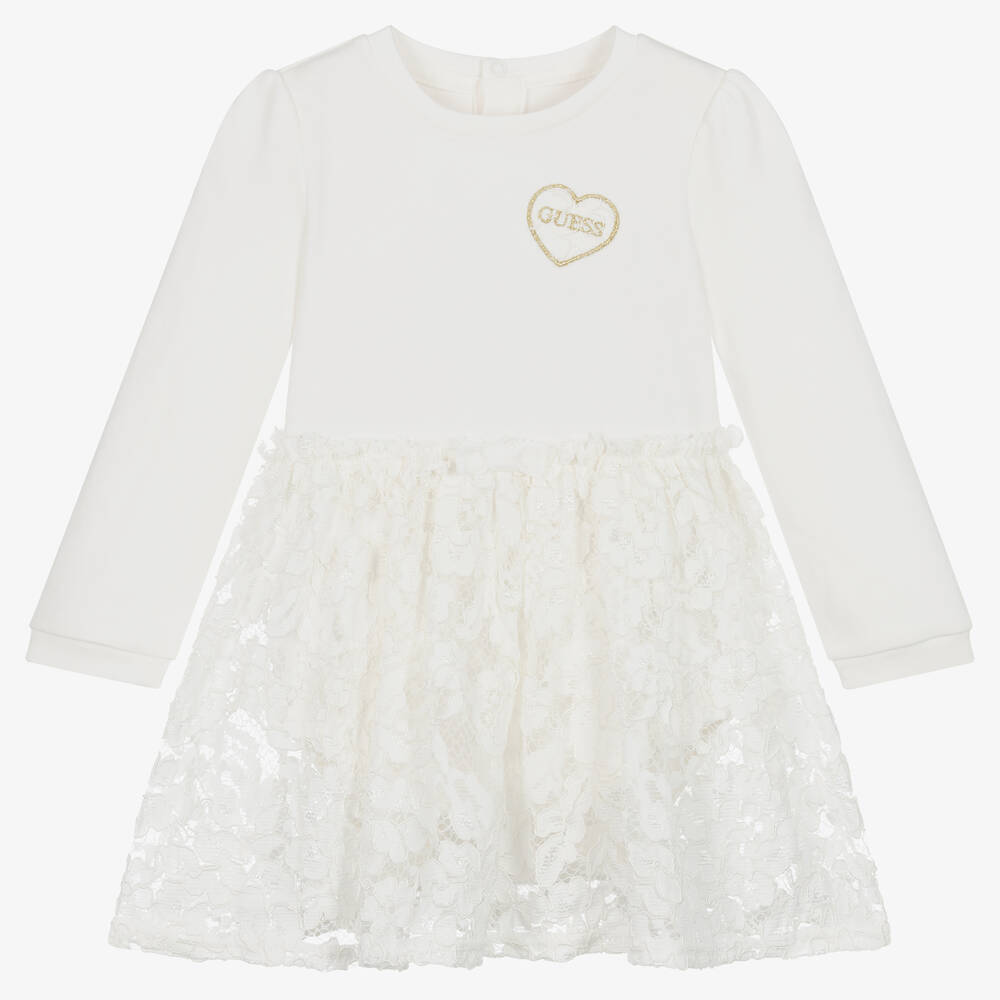 Guess - Robe ivoire en coton bébé | Childrensalon