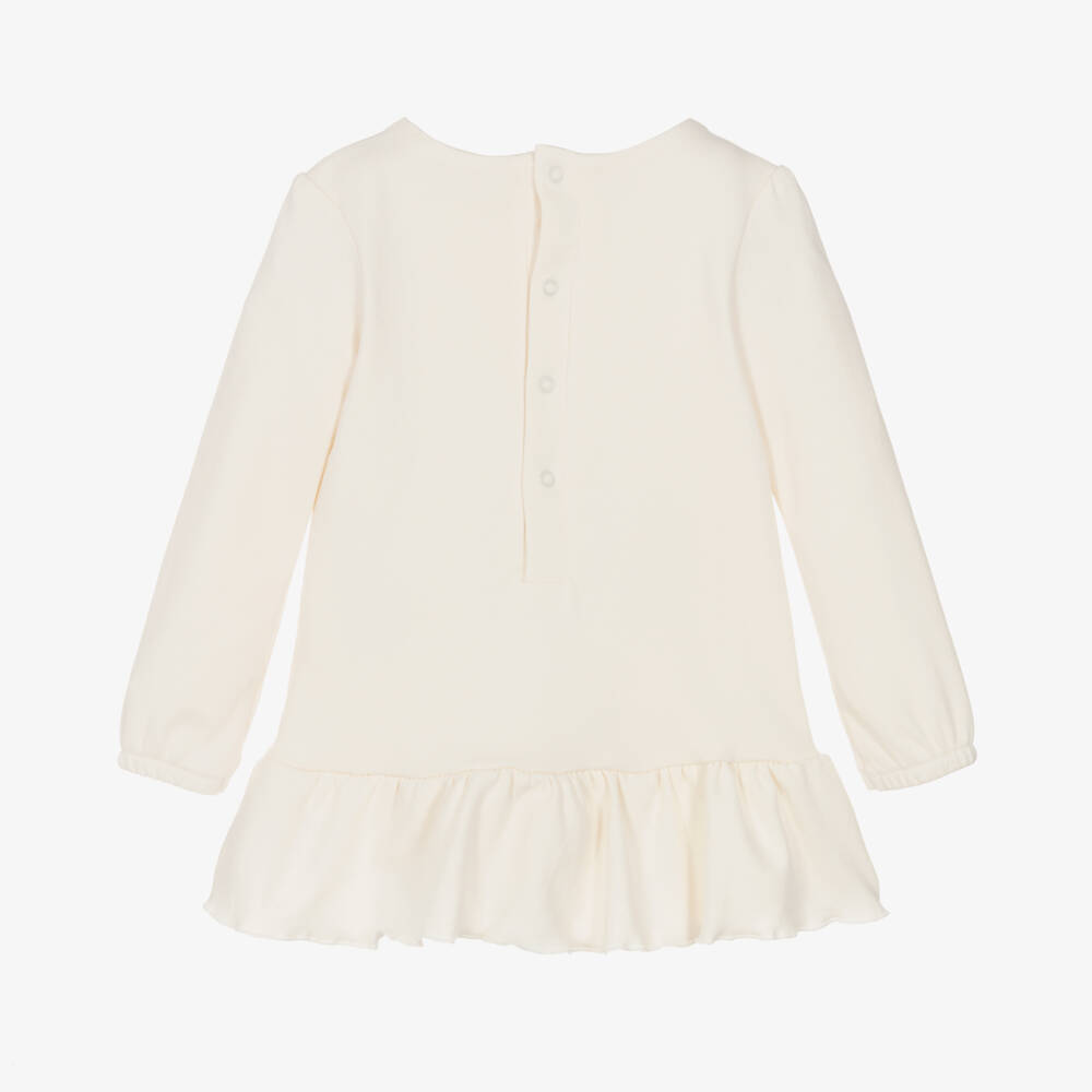 Guess-Baby Girls Ivory Cotton Dress with Sparkly Bag Print | Childrensalon Outlet