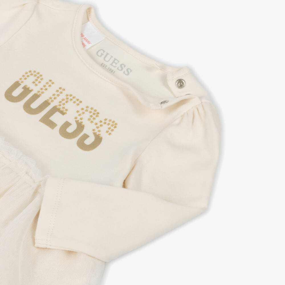 Guess-Baby Girls Ivory & Gold Cotton Leggings Set | Childrensalon Outlet