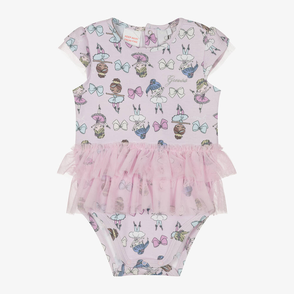 Guess-Baby Girls Lilac Purple Cotton Bodysuit | Childrensalon Outlet