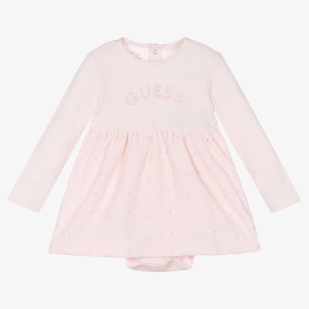 Guess - Baby Girls Pale Pink Dress | Childrensalon