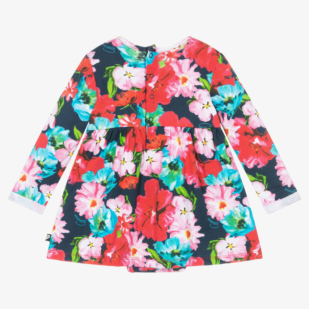 جيس-فستان قطن لون زهري بطبعة ورود للمولودات | Childrensalon Outlet