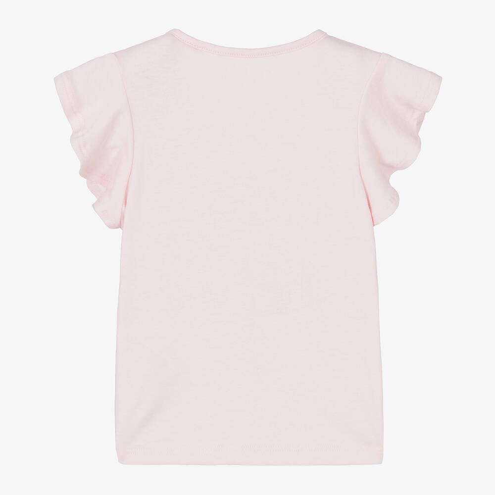 Guess-Baby Girls Pink Cotton T-Shirt | Childrensalon Outlet