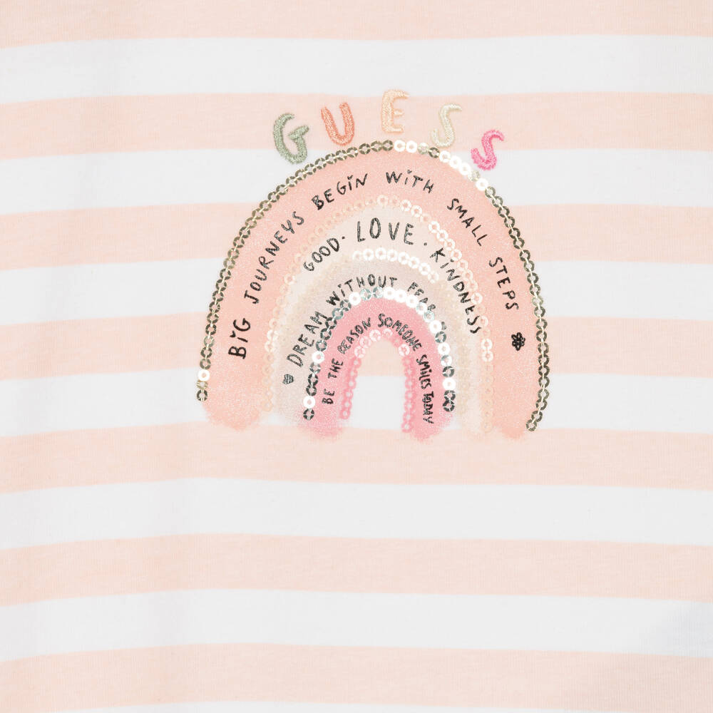 Guess Ensemble jupe rose raye bebe fille Childrensalon Outlet