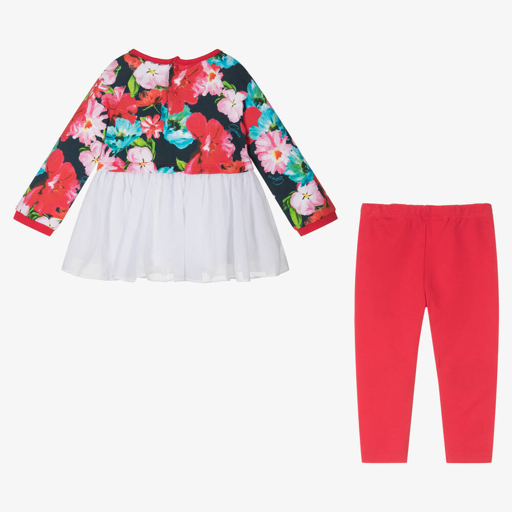 Guess-Baby Girls Red Cotton Leggings Set | Childrensalon Outlet