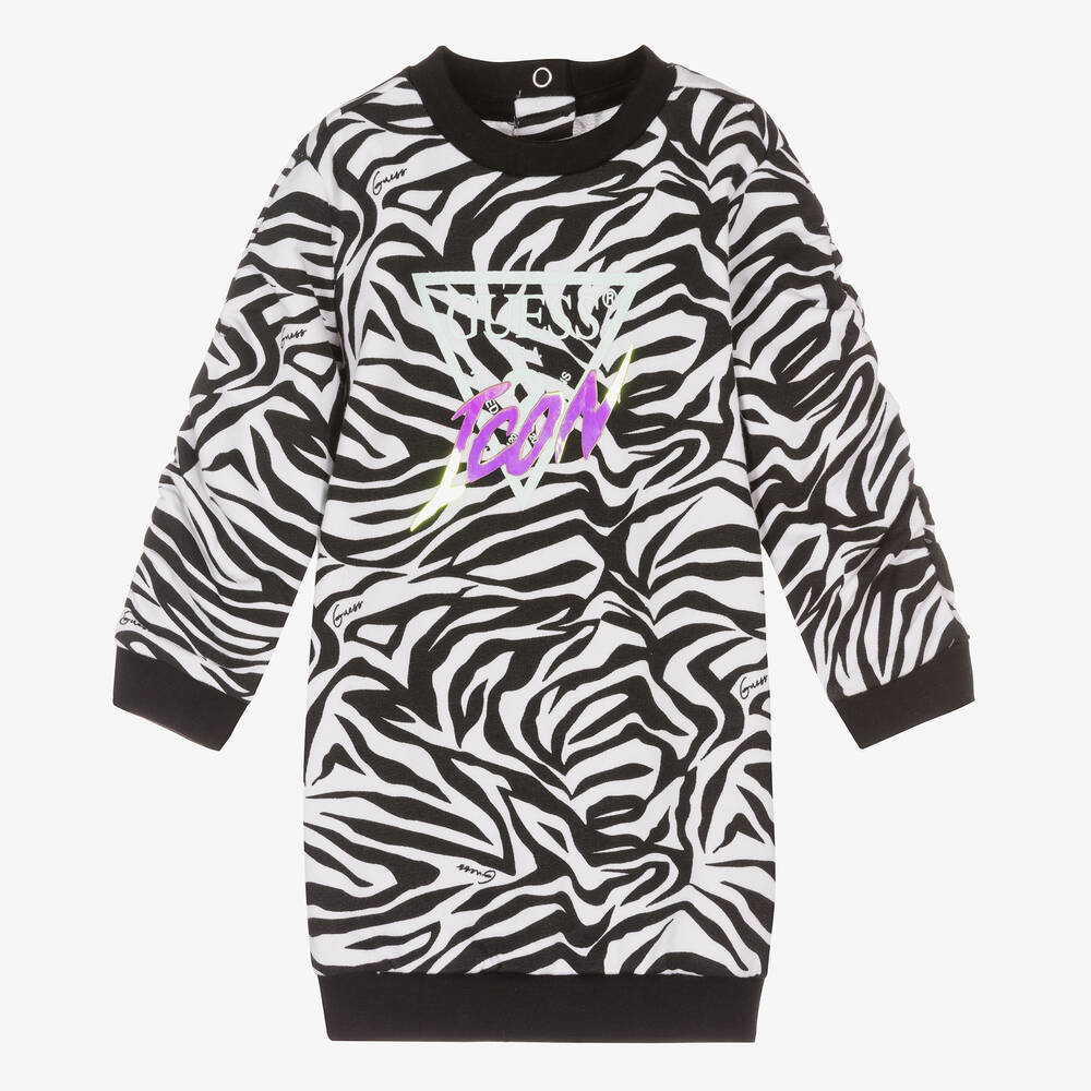 Guess - Zebra-Babykleid in Weiß und Schwarz | Childrensalon