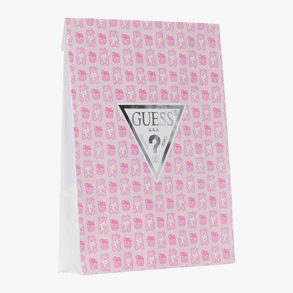 Guess-Baby Girls White Cotton Floral Dress | Childrensalon Outlet