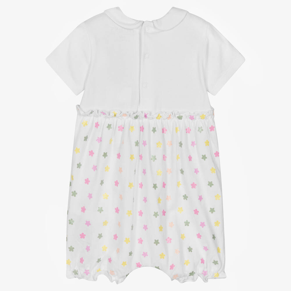 Guess-Baby Girls White Cotton Shortie | Childrensalon Outlet