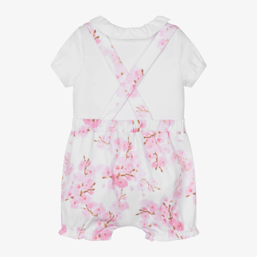 Guess-Baby Girls White & Pink Cotton Shorts Set | Childrensalon Outlet