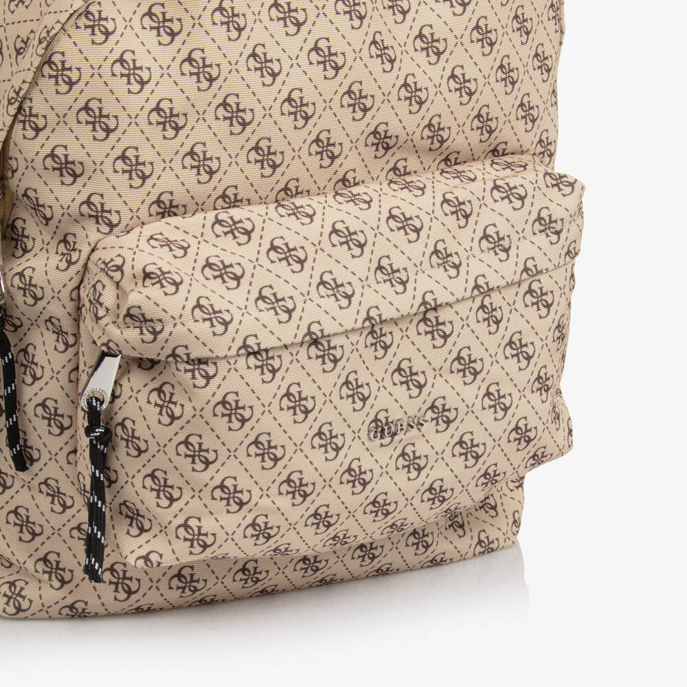 Guess-Beige Logo Canvas Backpack | Childrensalon Outlet