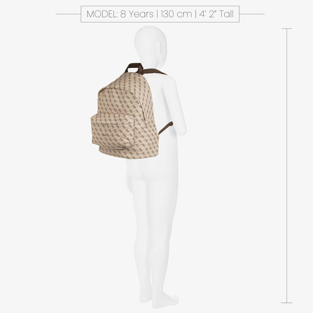Guess-Beige Logo Canvas Backpack | Childrensalon Outlet