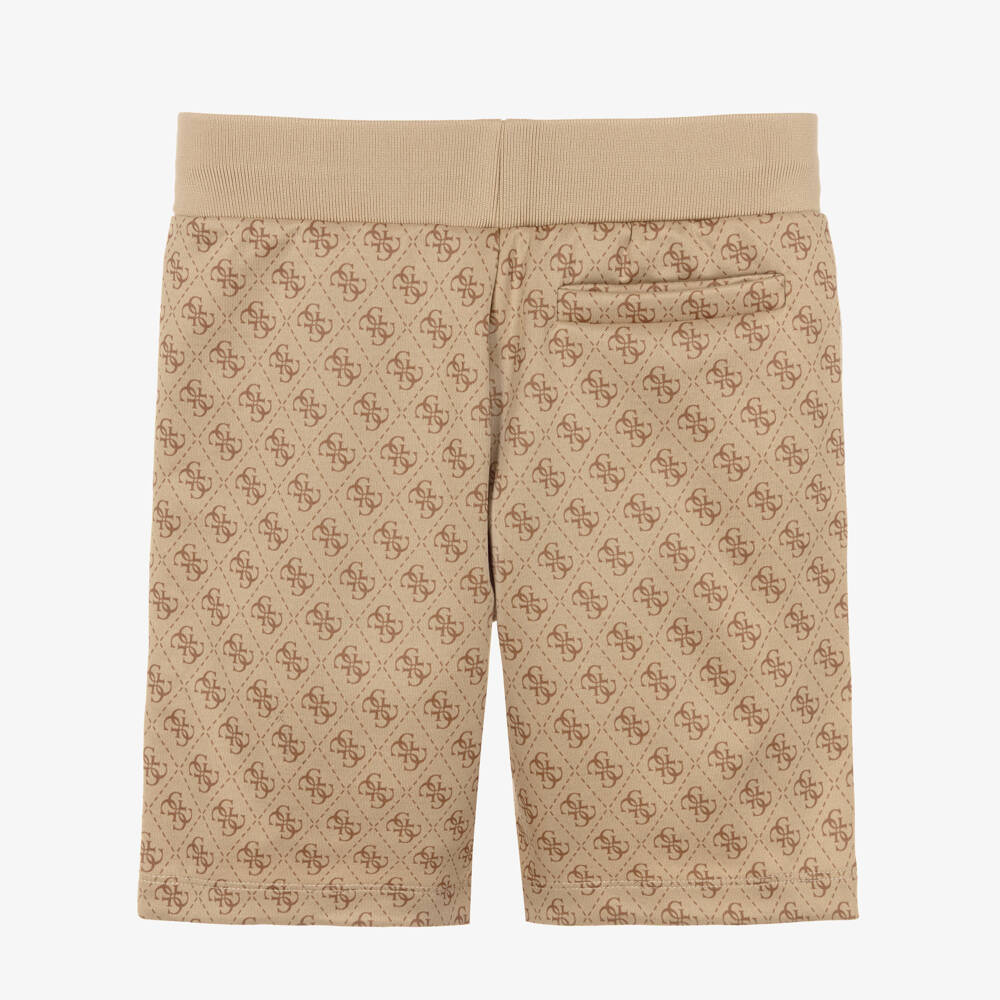 Guess-Beige Logo Shorts | Childrensalon Outlet