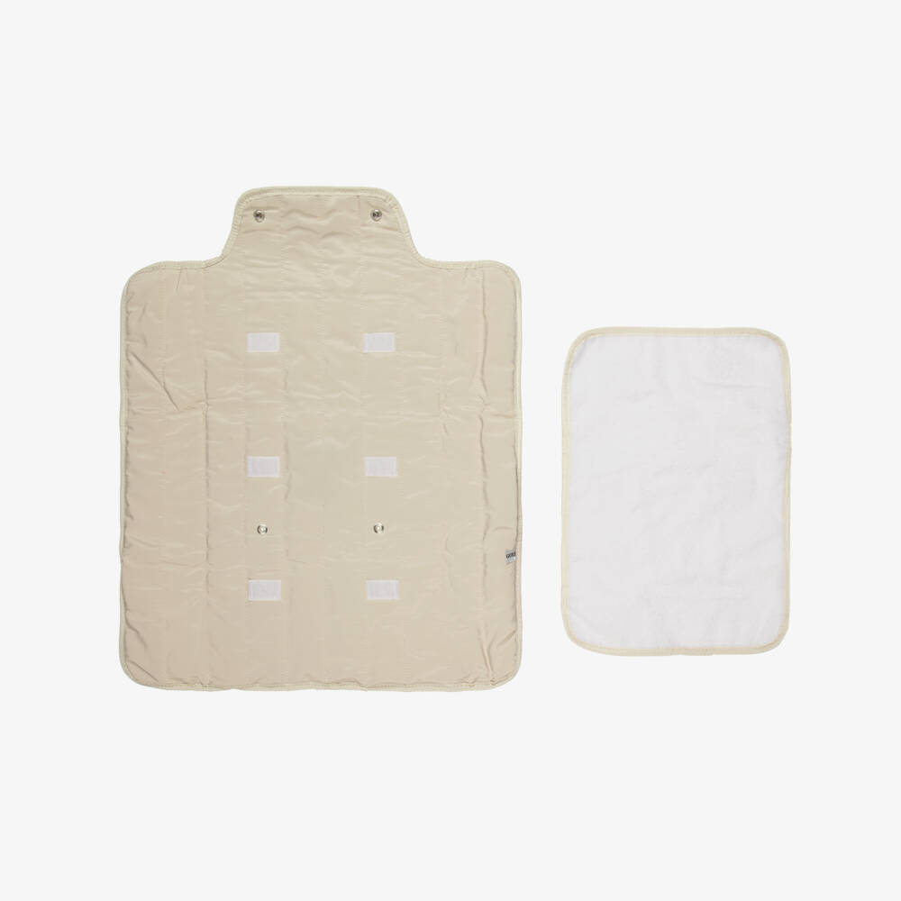Guess-Beige Quilted Changing Mat with Bear Embroidery (61cm) | Childrensalon Outlet