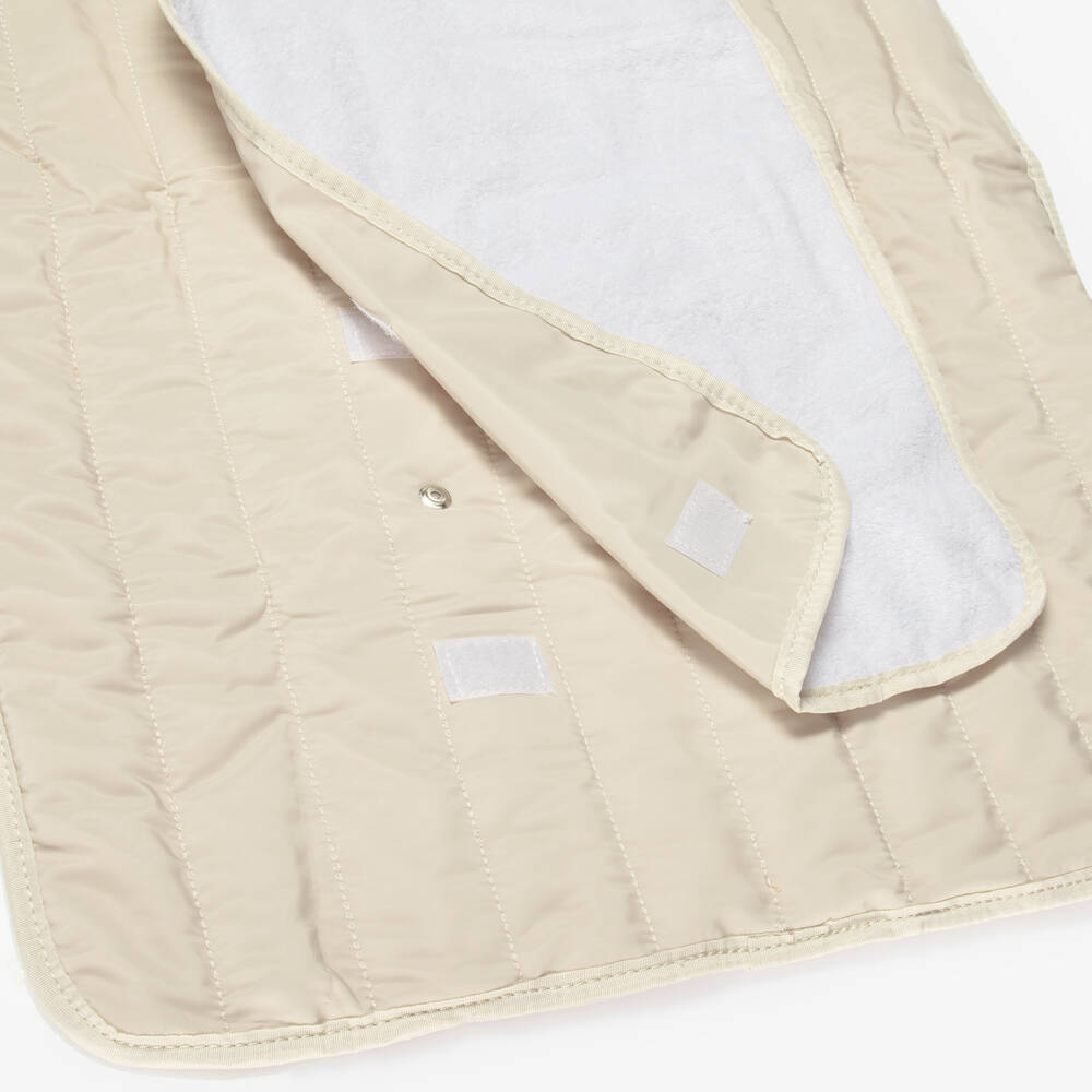 Guess-Beige Quilted Changing Mat with Bear Embroidery (61cm) | Childrensalon Outlet