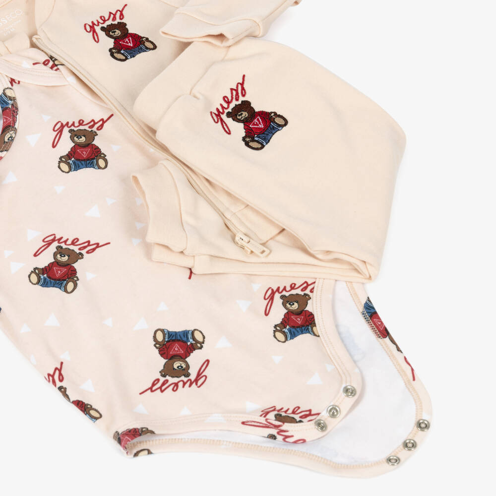 Guess-Beige Teddy Tracksuit | Childrensalon Outlet