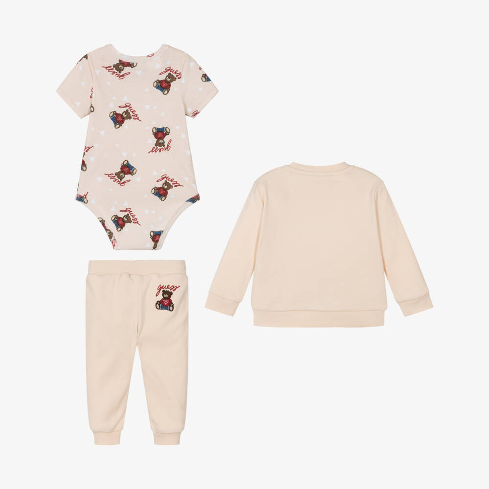 Guess-Beige Teddy Tracksuit | Childrensalon Outlet