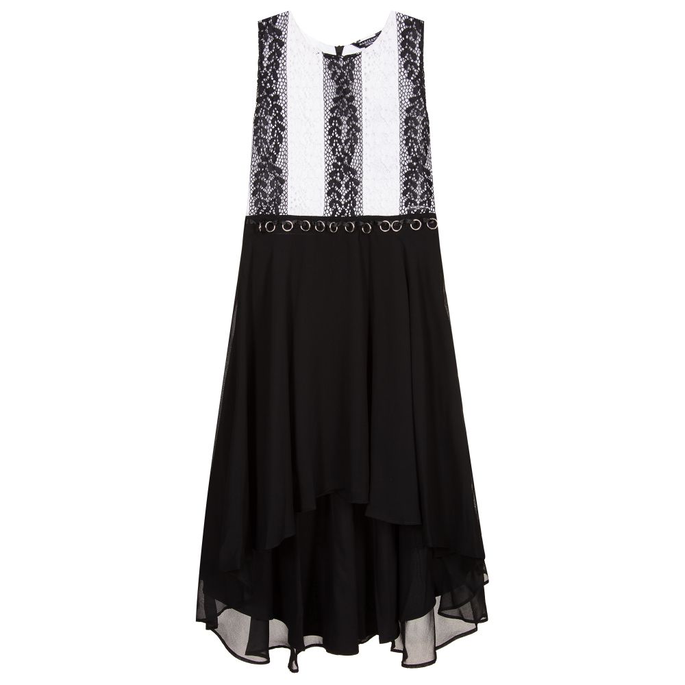 Guess Marciano - Black Chiffon & Lace Dress | Childrensalon Outlet