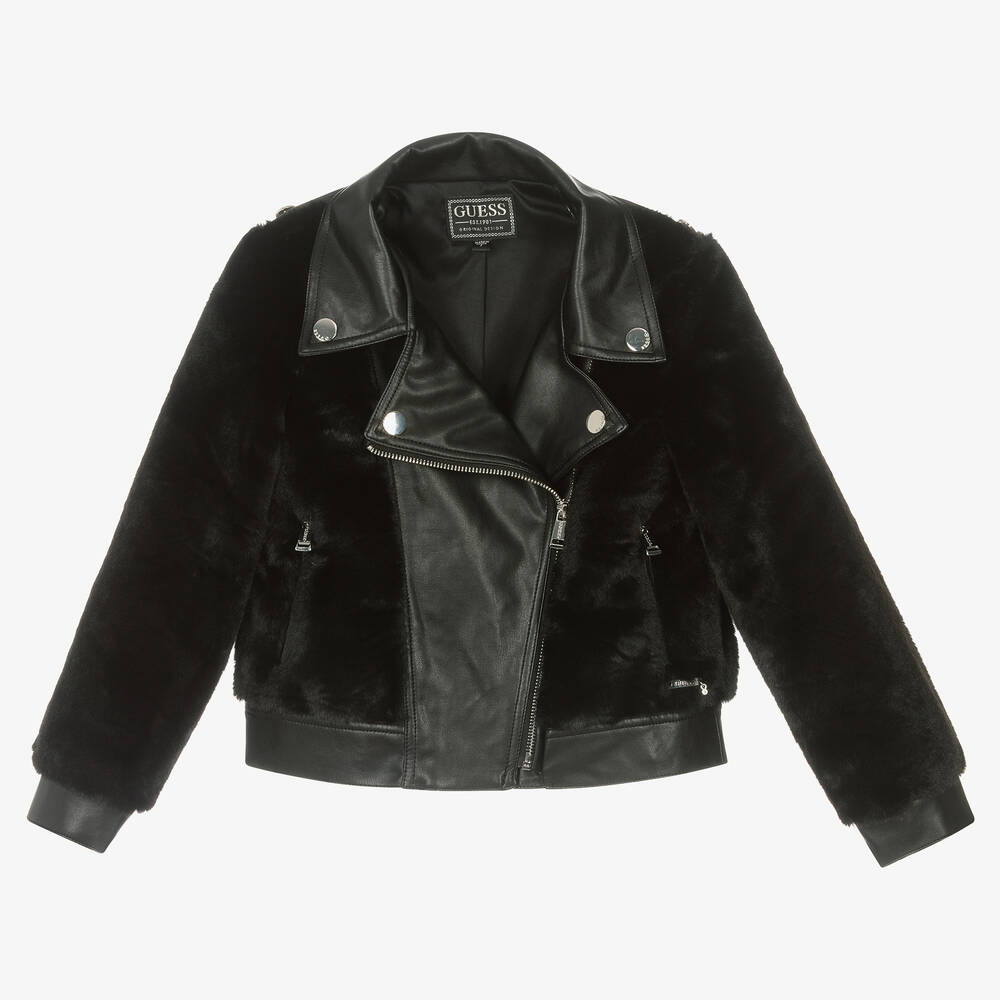 Guess black 2024 and white jacket