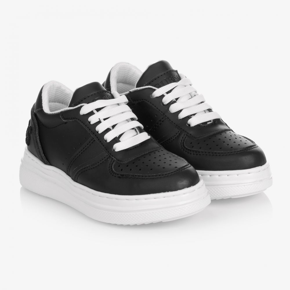 Guess Black Lace Up Logo Trainers Childrensalon Outlet