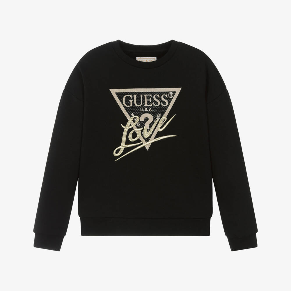 Guess-Black Logo Sweatshirt | Childrensalon Outlet
