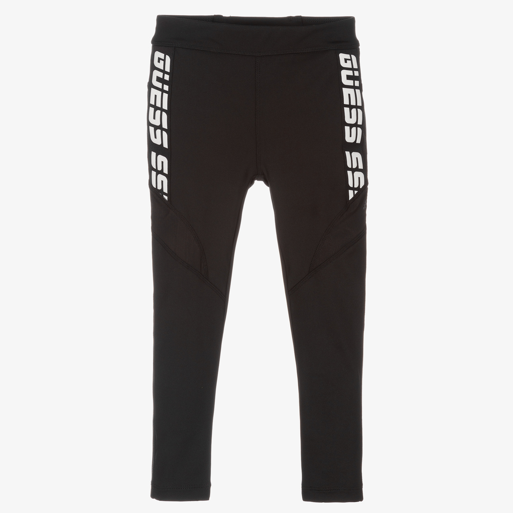 Guess - Black Logo Tape Leggings | Childrensalon