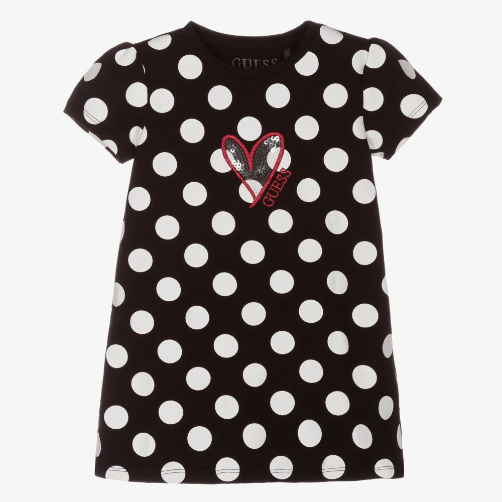 Guess - T-shirt noir à pois | Childrensalon