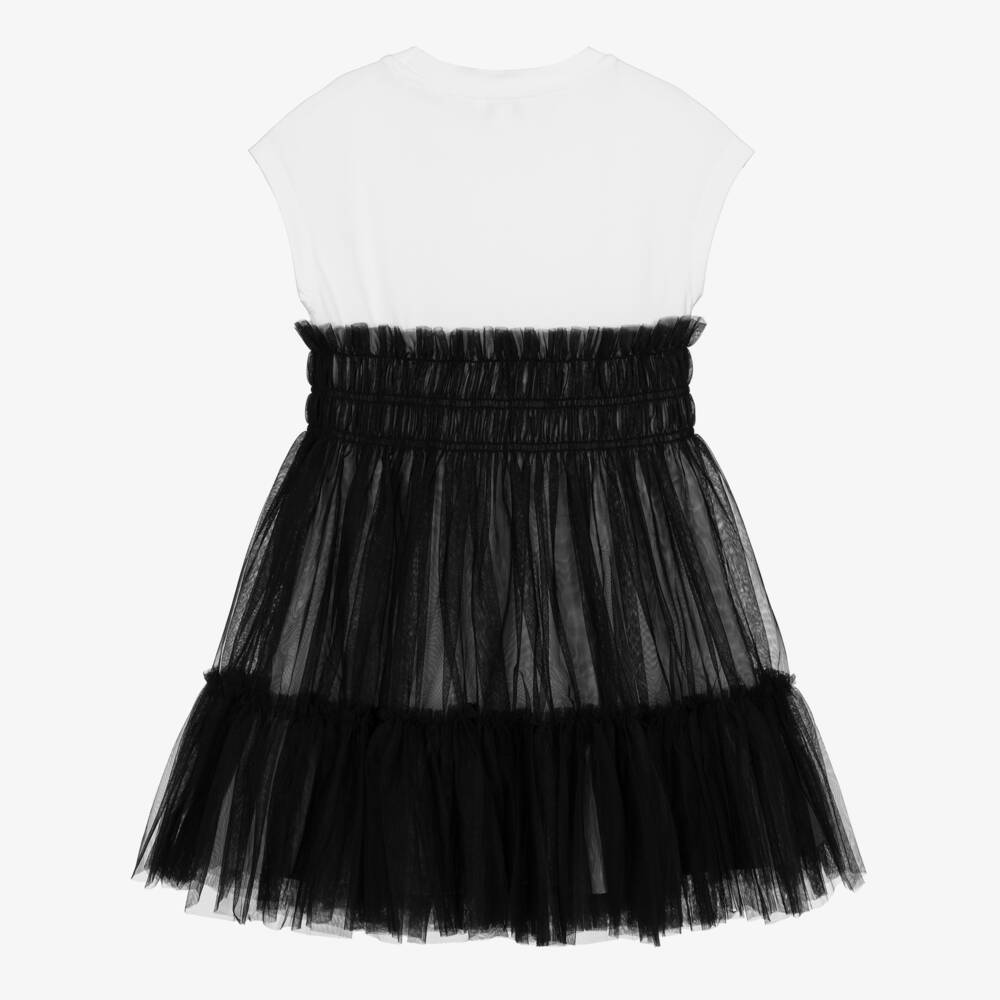 Guess-Black Tulle Logo Dress | Childrensalon Outlet