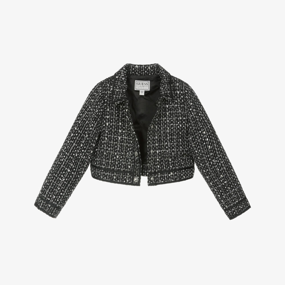 Guess-Black Tweed Jacket | Childrensalon Outlet