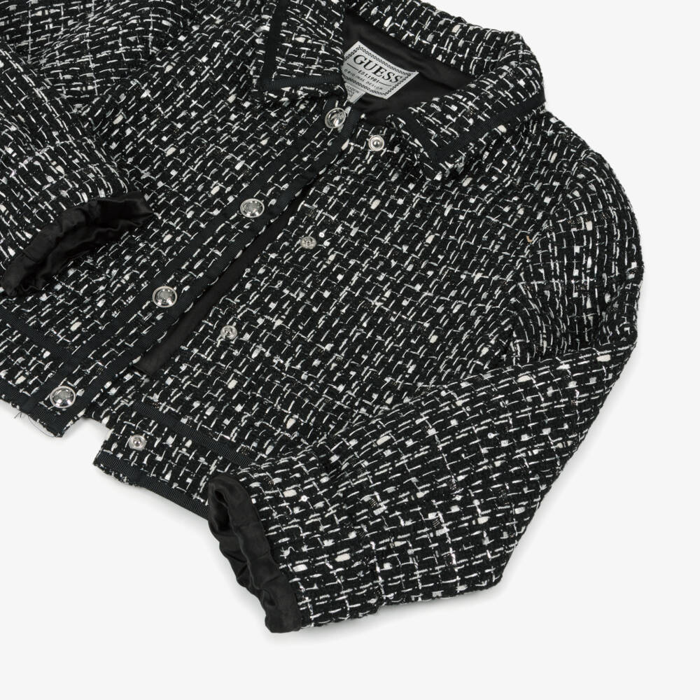 Guess-Black Tweed Jacket | Childrensalon Outlet