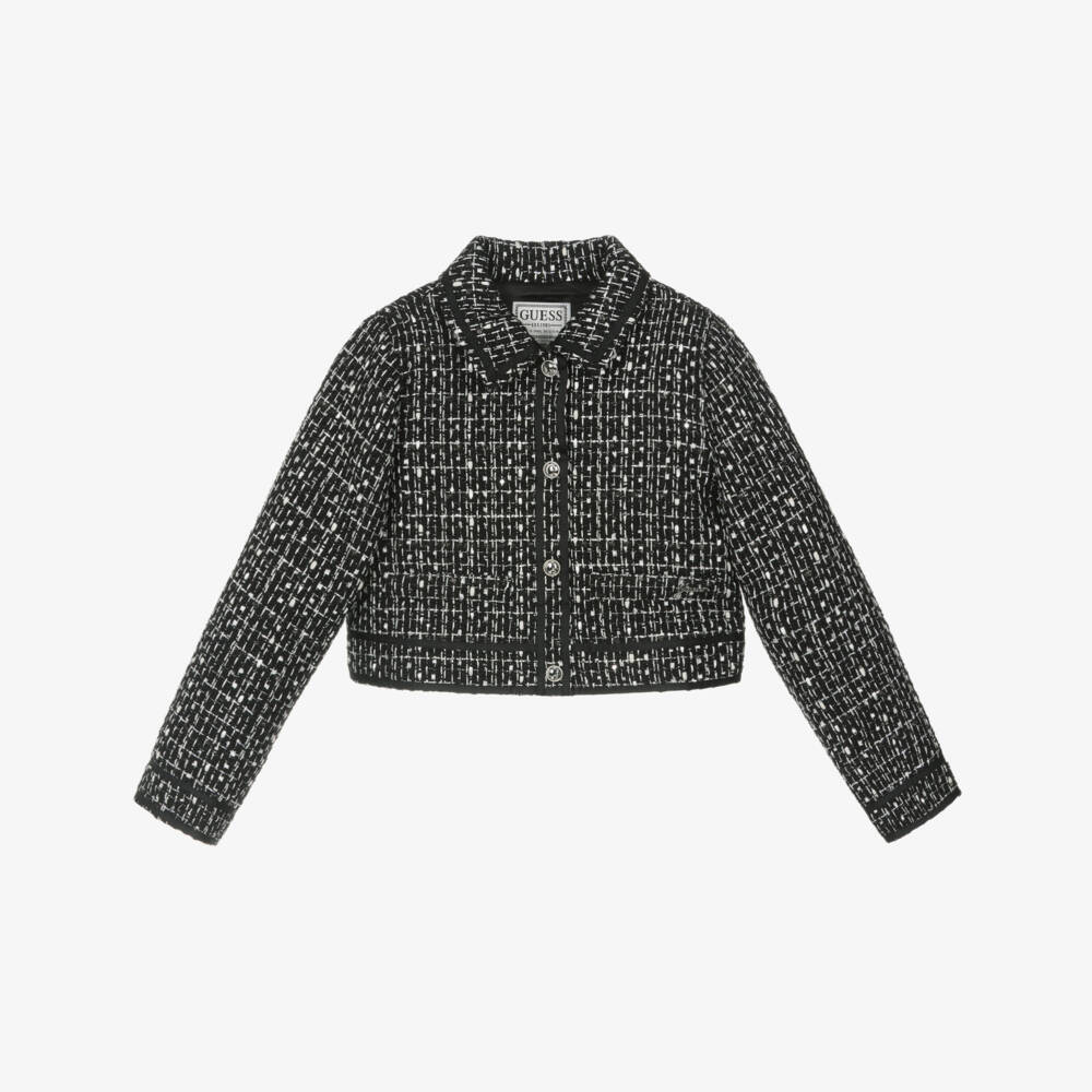 Guess-Black Tweed Jacket | Childrensalon Outlet