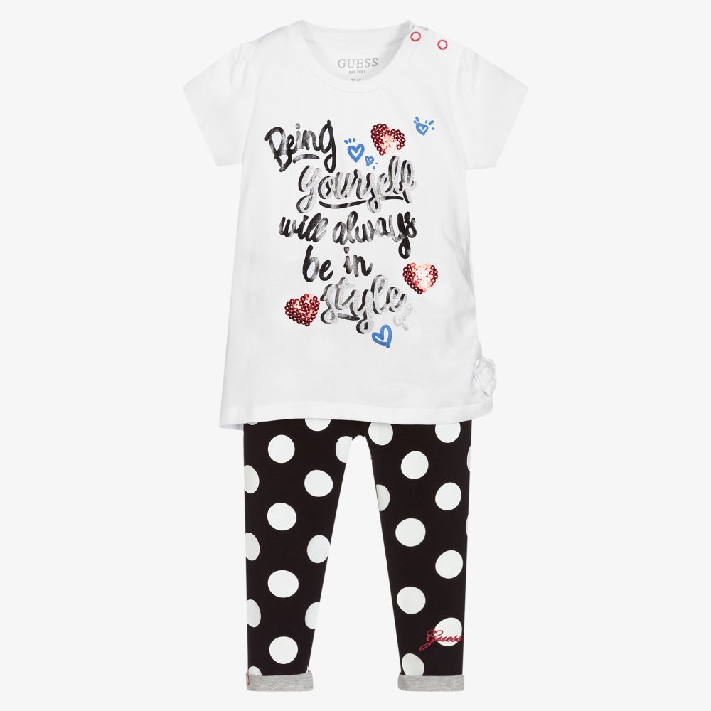 Guess - Black & White Leggings Set | Childrensalon