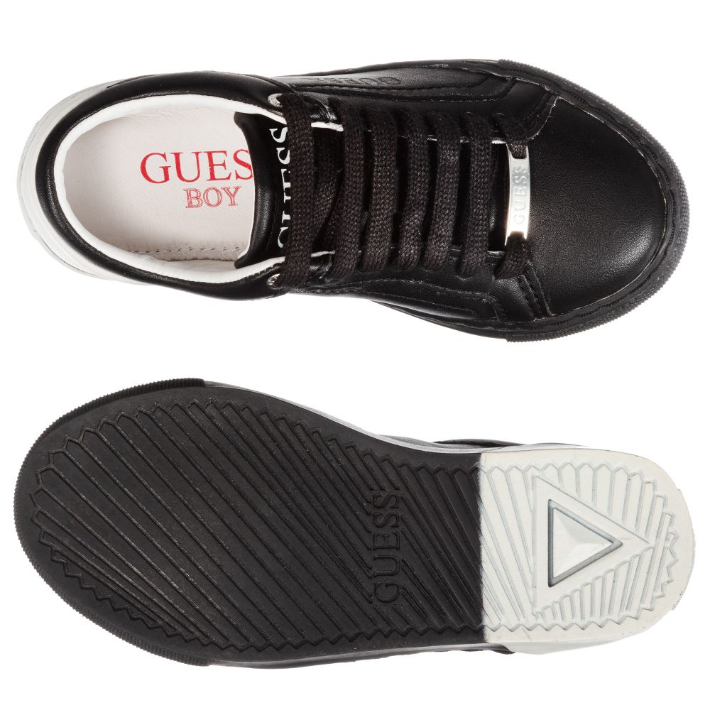 Guess Black White Logo Trainers