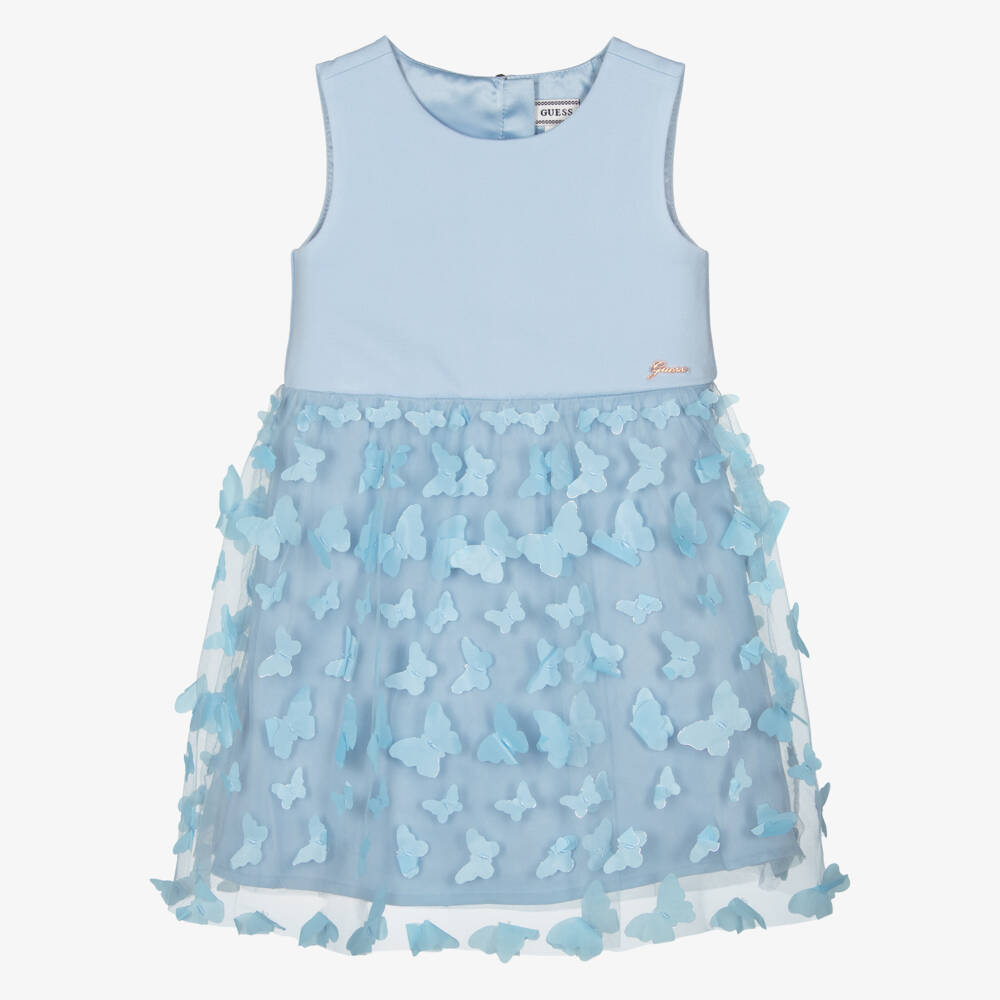Guess-Blue Butterfly Dress | Childrensalon Outlet