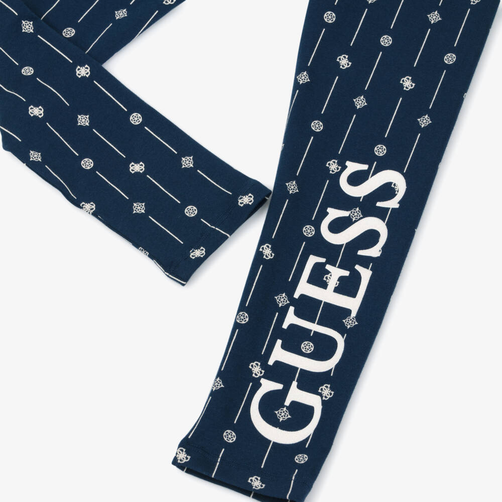Guess-Blue Butterfly Leggings | Childrensalon Outlet