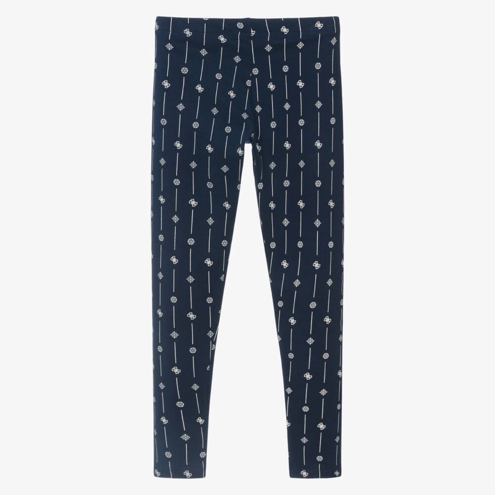 Guess-Blue Butterfly Leggings | Childrensalon Outlet
